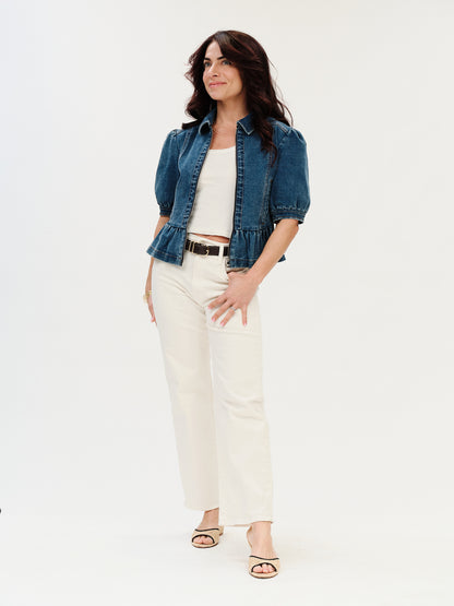 Six Fifty Delancey Denim Peplum Jacket