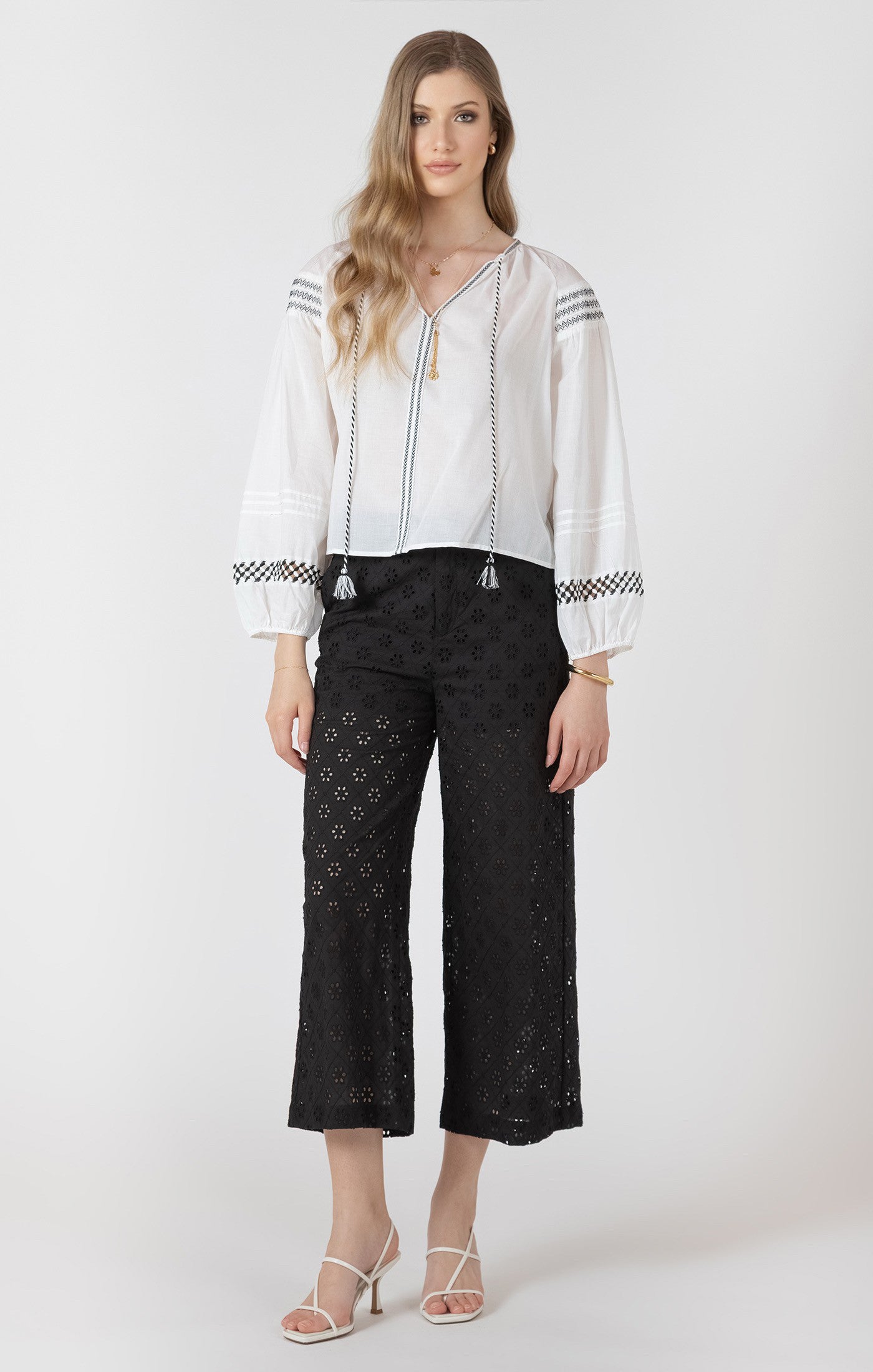 Dex Openwork Embroidered Trouser