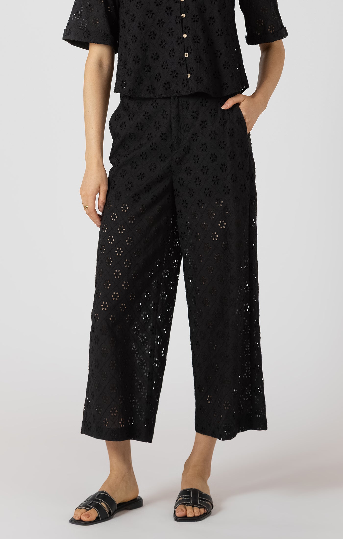 Dex Openwork Embroidered Trouser