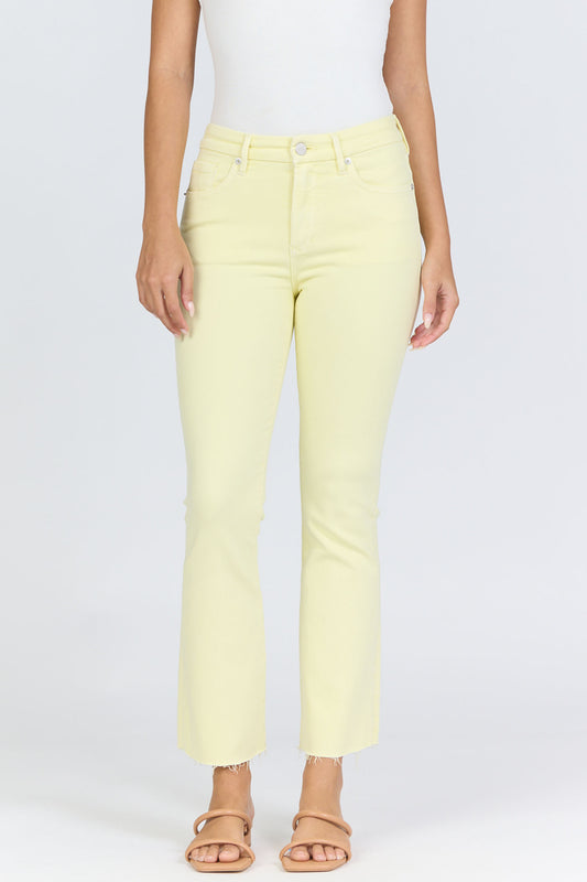 Dear John Jeanne Mid Rise Raw Hem Kick Flare