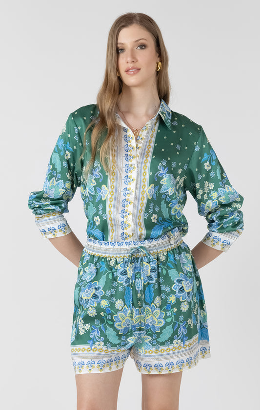 Dex Silky Button Front Top