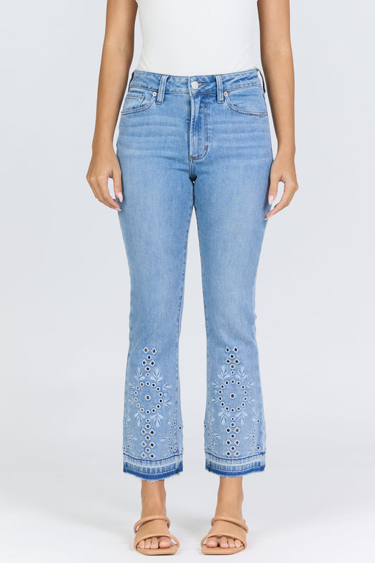 Dear John Mid Rise Flare Jeanne-Embroidered