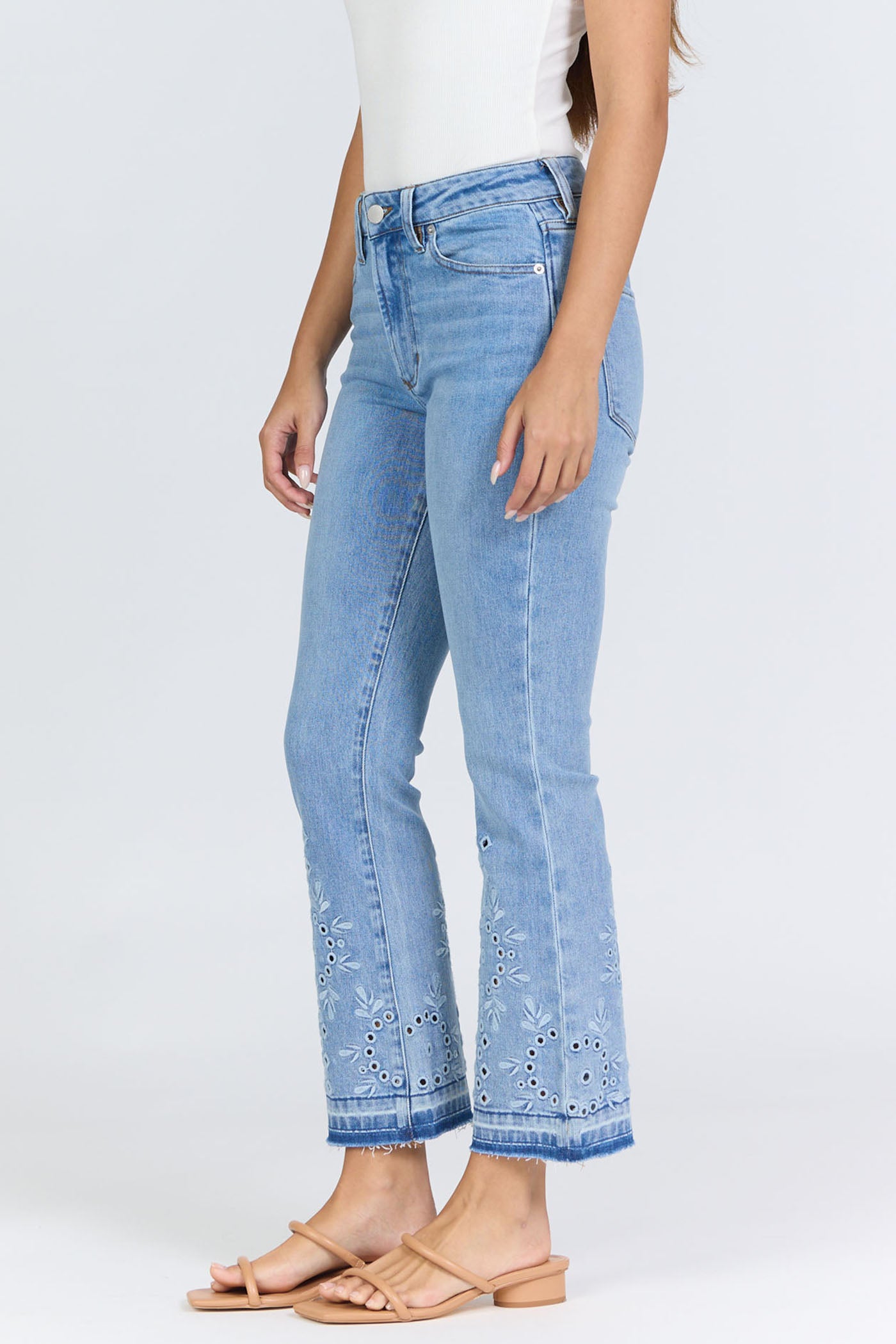 Dear John Mid Rise Flare Jeanne-Embroidered