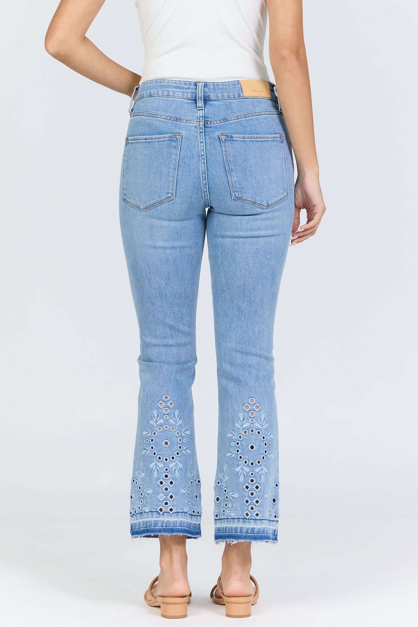 Dear John Mid Rise Flare Jeanne-Embroidered
