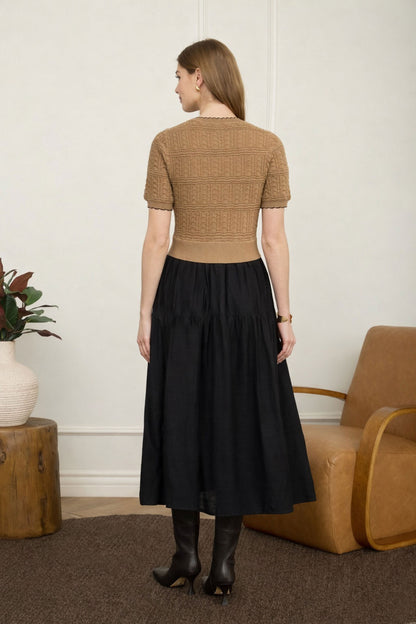 Zoe & Claire Knit Twofer Dress