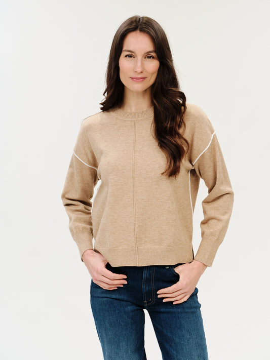 Six Fifty Sable Exposed Seam Sweater