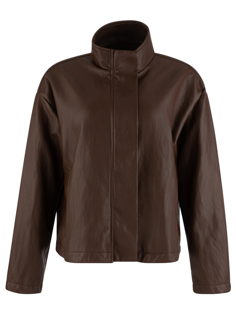 Kut from the Kloth Wren Drop Shoulder Leather High Collar Jacket