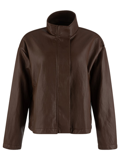 Kut from the Kloth Wren Drop Shoulder Leather High Collar Jacket