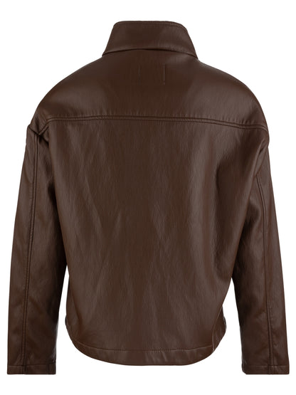 Kut from the Kloth Wren Drop Shoulder Leather High Collar Jacket