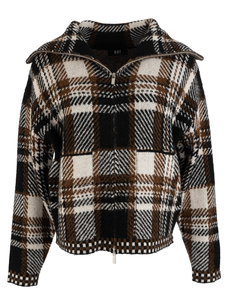 Kut from the Kloth Rue Sweater Zip Up Knit Jacket