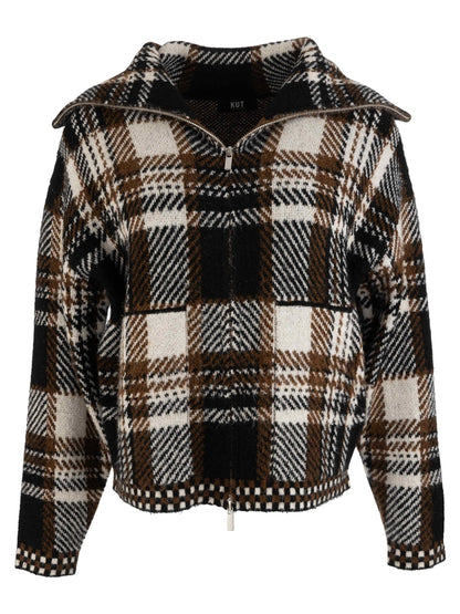 Kut from the Kloth Rue Sweater Zip Up Knit Jacket