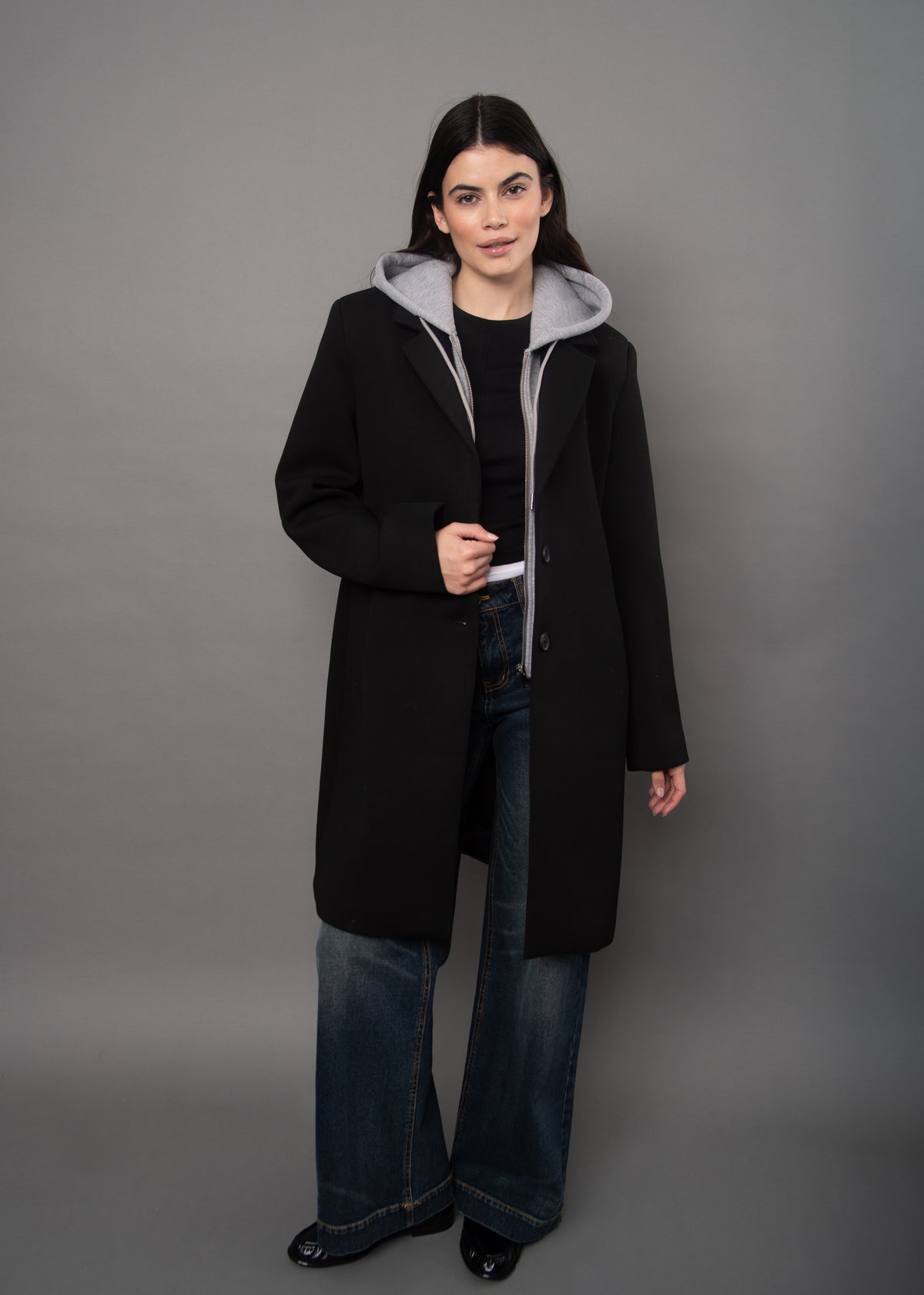 RD Style Despina Scuba Coat with Hood