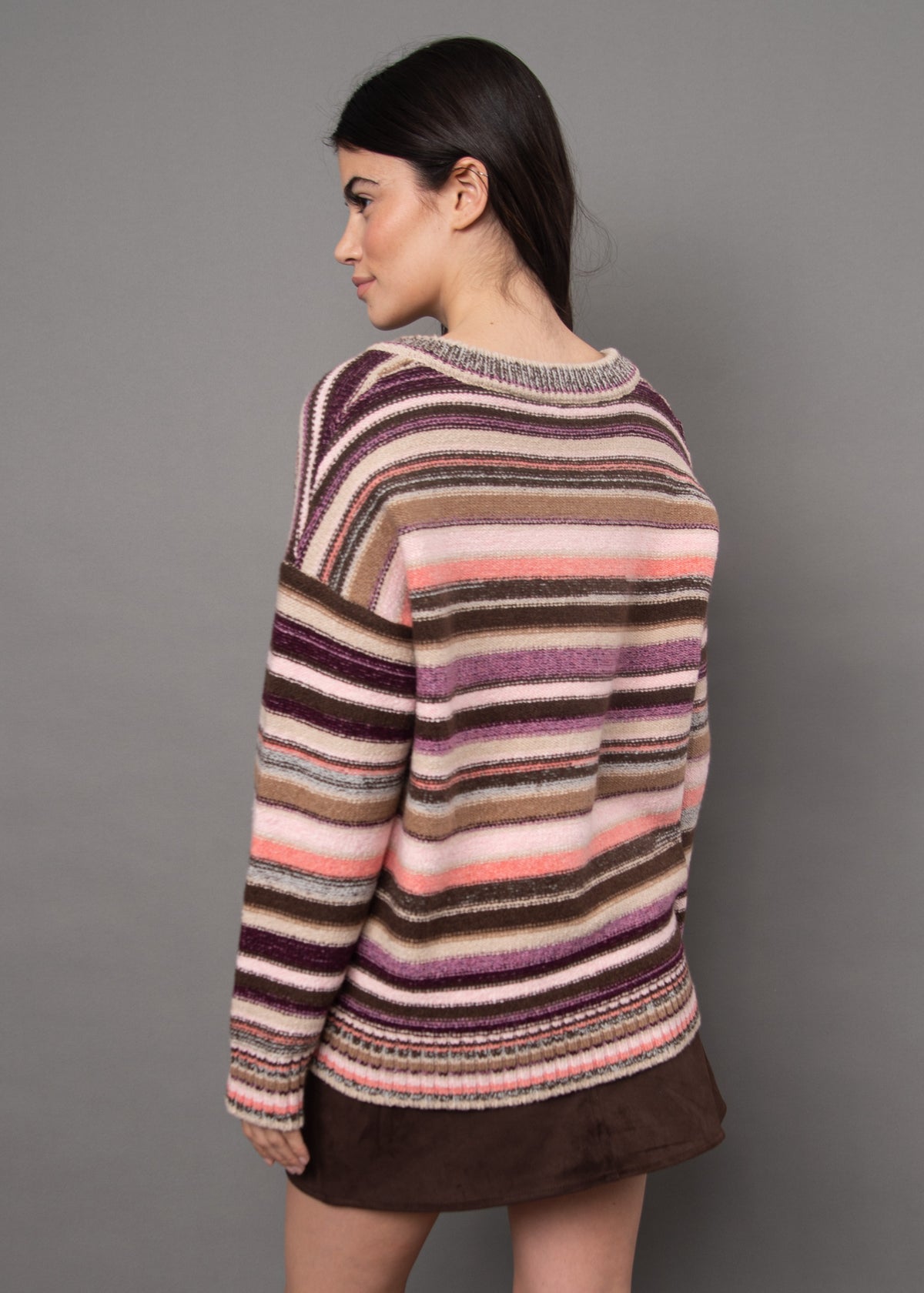 RD Style Reaghan V-Neck Striped Sweater