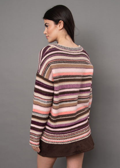RD Style Reaghan V-Neck Striped Sweater