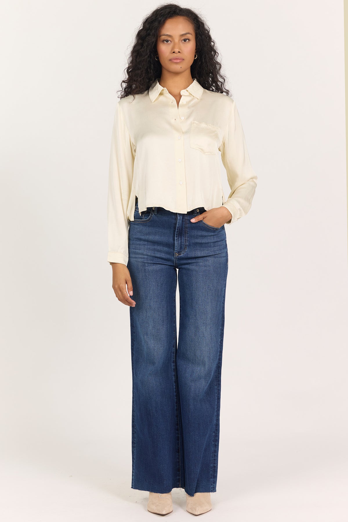 Dear John Maribel Relaxed Fit Bubble Hem Blouse