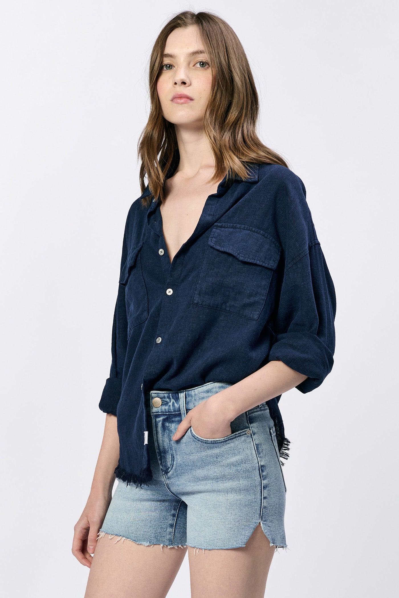 Dear John Adrianna Button Up L/S Boxy Shirt