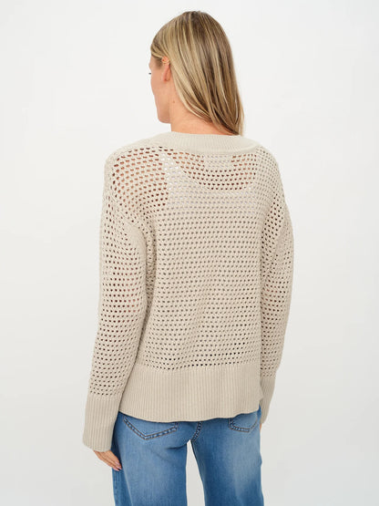Six Fifty Cameron Crochet V- Neck Sweater