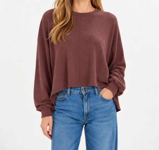 Six Fifty Kim L/S Oversized Crepe Hacci Top
