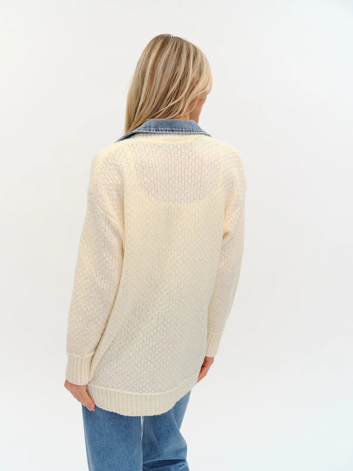 Six Fifty Mixed Media Denim Cardigan- Rachel