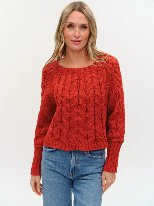 Six Fifty Alexa Cable Knit Boat Neck Sweater