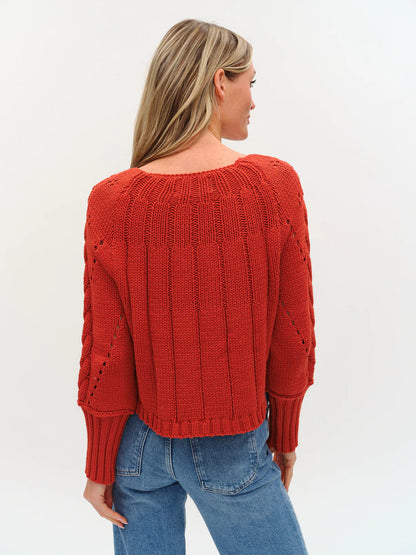 Six Fifty Alexa Cable Knit Boat Neck Sweater